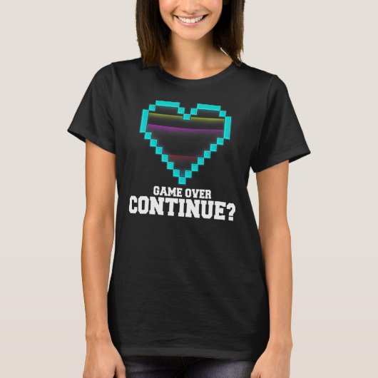 ビデオゲームピクセルハートゲーマー1 Tシャツ (正面)