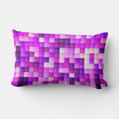 ビデオゲームピクセルピンクの正方形パターン ランバークッション (裏面)