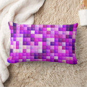 ビデオゲームピクセルピンクの正方形パターン ランバークッション (ブランケット)