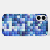 ビデオゲームピクセルブルー正方形パターン Case-Mate iPhoneケース (裏面 (横))
