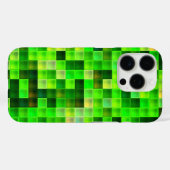 ビデオゲームピクセル緑の正方形パターン Case-Mate iPhoneケース (裏面 (横))
