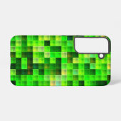 ビデオゲームピクセル緑の正方形パターン SAMSUNG GALAXYケース (裏面横)