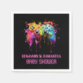 ビデオゲームピンクの女の子ベビーシャワー スタンダードカクテルナプキン (正面)