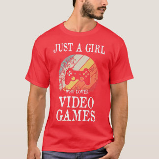 ビデオゲームプレミアムTシャツが大好きな女の子 Tシャツ