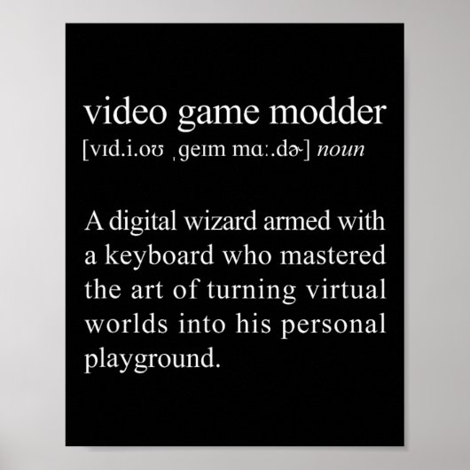 ビデオゲームモッダーの定義 - ビデオゲームの改造 ポスター (正面)
