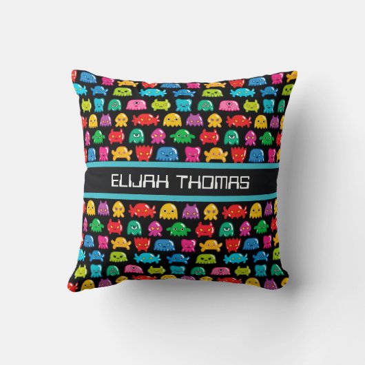 ビデオゲームモンスターズギークおたくゲーマーパーソナライズされた クッション (裏面)