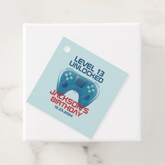 ビデオゲームレベルのロック解除された男の10代の子の誕生日パーティー フェイバータグ (インサイチュ)