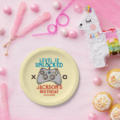 ビデオゲームレベルのロック解除ゲーマーボーイバースデーパーティー ペーパープレート (パーティー)