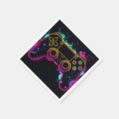 ビデオゲームレベルアップゲーマーネオン誕生日 スタンダードカクテルナプキン (角)