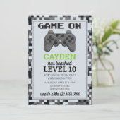 ビデオゲームレベルアップゲーマー誕生日招待状 招待状 (スタンド正面)