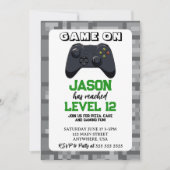 ビデオゲームレベルアップゲーマー誕生日 招待状 (正面)
