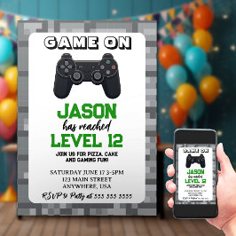 ビデオゲームレベルアップゲーマー誕生日 招待状