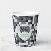 ビデオゲームレベルアップコントローラ誕生日パーティーページ 紙コップ (正面)