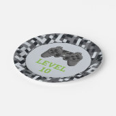 ビデオゲームレベルアップコントローラ誕生日パーティー ペーパープレート (アングル)