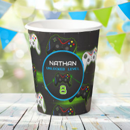 ビデオゲームレベルアップコントローラ誕生日パーティー 紙コップ