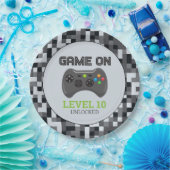 ビデオゲームレベルアップコントローラ誕生日パーティーPap ペーパープレート (パーティー)