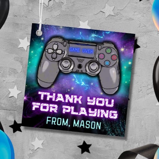 ビデオゲームレベルアップ誕生日パーティーメッセージカード フェイバータグ