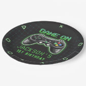 ビデオゲームレベルアップ誕生日パーティー ペーパープレート (アングル)