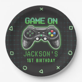 ビデオゲームレベルアップ誕生日パーティー ペーパープレート