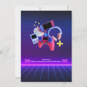 ビデオゲームレベルアップ誕生日パーティー 招待状 (裏面)