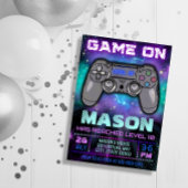 ビデオゲームレベルアップ誕生日招待状 招待状