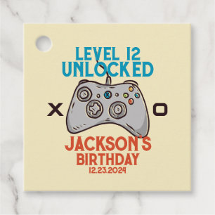 ビデオゲームレベルアンロックゲーマーボーイメンズ誕生日 フェイバータグ