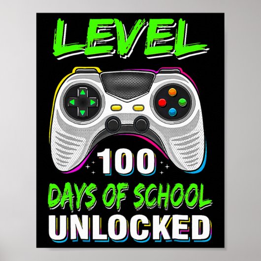 ビデオゲームレベル100学校の日ロック解除スタッド ポスター (正面)