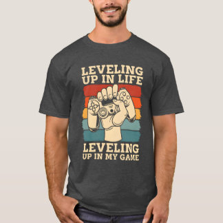ビデオゲームレベル ファミリー ユーモア Tシャツ