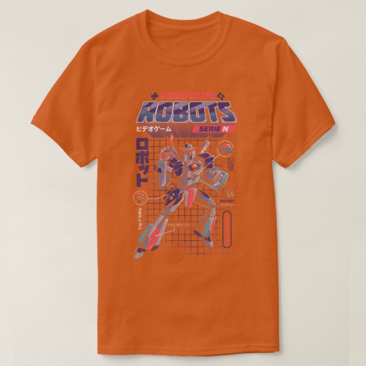 ビデオゲームロボットモデルN Tシャツ (デザイン正面)