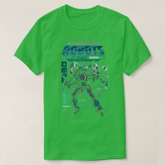 ビデオゲームロボットモデルS Tシャツ (デザイン正面)