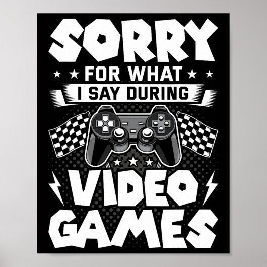 ビデオゲーム中に言う失礼な言葉 Tシャツ ポスター (正面)