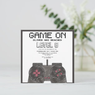 ビデオゲーム写真の誕生日 招待状