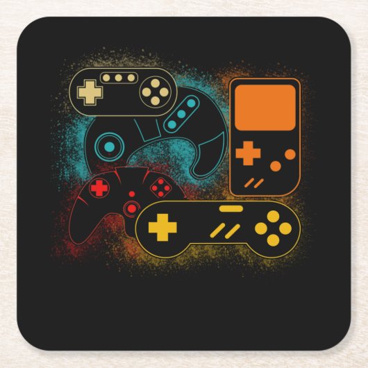 ビデオゲーム制御装置 スクエアペーパーコースター (正面)