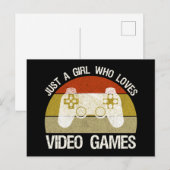 ビデオゲーム大好き女子 ポストカード (正面/裏面)
