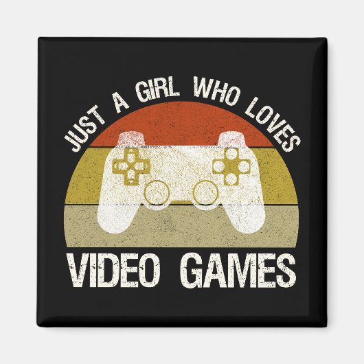 ビデオゲーム大好き女子 マグネット (正面)