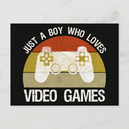 ビデオゲーム大好き少年 ポストカード (正面)