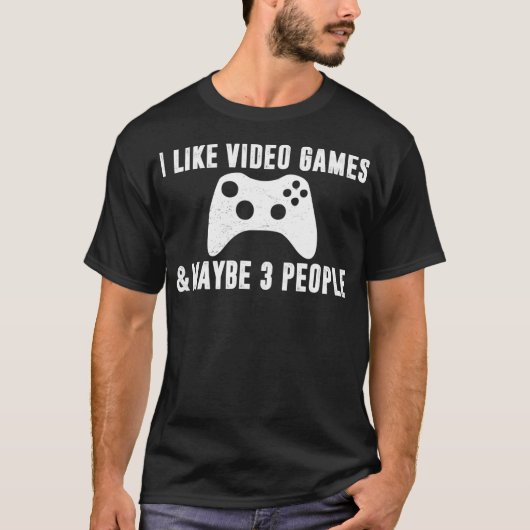 ビデオゲーム好きかも3人ゲーマーおもしろいガミ Tシャツ (正面)