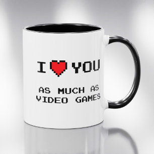 ビデオゲーム好きと同じくらいあなたを愛してる おもしろゲーミングデザイン マグカップ