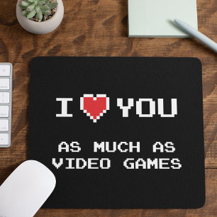 ビデオゲーム好きと同じくらいあなたを愛してる かわいいゲーマーギフト マウスパッド