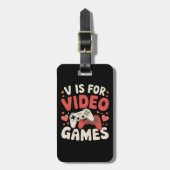 ビデオゲーム好きな人へ贈るバレンタインデーの楽しいプレゼント ラゲッジタグ (正面縦)