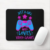 ビデオゲーム好きな女の子のためのゲームTシャツ マウスパッド (マウス)
