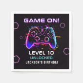 ビデオゲーム子供の誕生日パーティーナプキンス スタンダードカクテルナプキン (正面)
