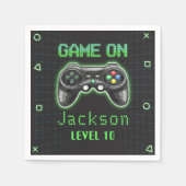 ビデオゲーム子供の誕生日パーティーナプキンス スタンダードカクテルナプキン (正面)