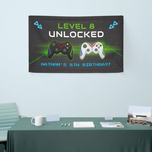 ビデオゲーム子供の誕生日パーティーバナー 横断幕 (トレードショー)