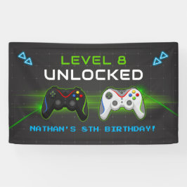 ビデオゲーム子供の誕生日パーティーバナー 横断幕