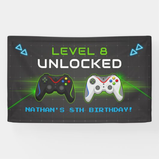 ビデオゲーム子供の誕生日パーティーバナー 横断幕 (横)