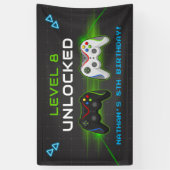 ビデオゲーム子供の誕生日パーティーバナー 横断幕 (縦)