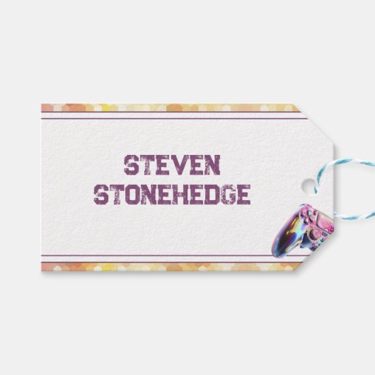 ビデオゲーム子供の誕生日 ギフトタグ (正面(横))