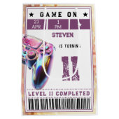 ビデオゲーム子供の誕生日 ミディアムペーパーバッグ (裏面)