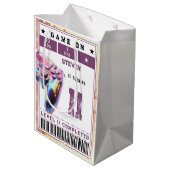 ビデオゲーム子供の誕生日 ミディアムペーパーバッグ (裏面アングル)